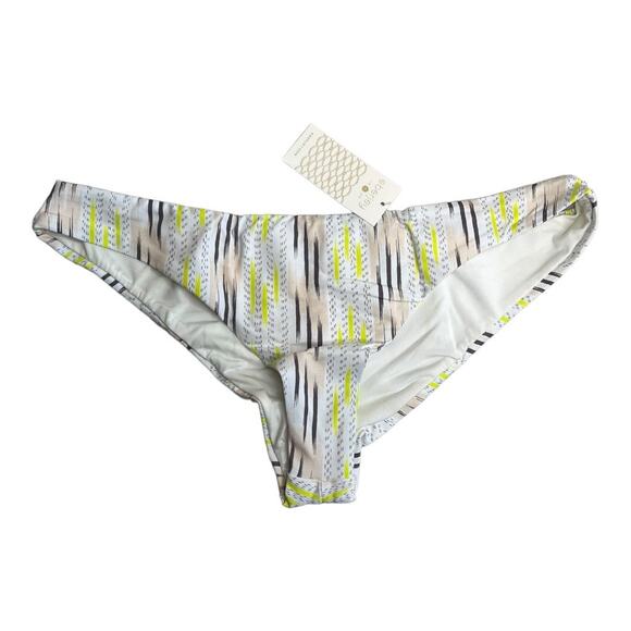 Eberjey Dream Catcher Coco white neon green low waist bikini bottoms NWT Large - Picture 1 of 4